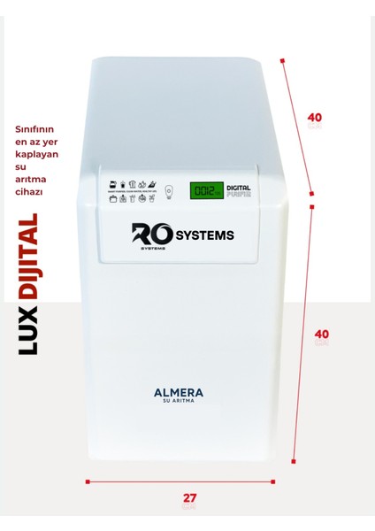 Dijital Pompalı Ro System Su Arıtma Cihazı - Mineral ve Ph Filtreli modelleri