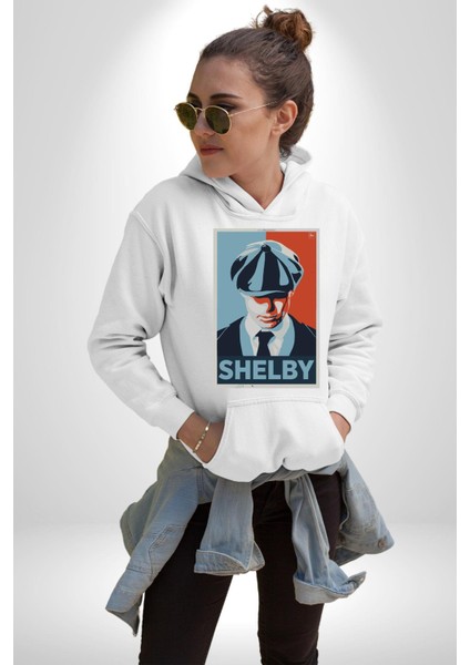 Shelby Peaky Blinders Dizi Karakteri Kadın Erkek Baskılı Üç Iplik Beyaz Kapüşonlu Hodie Sweatshirt fiyatları