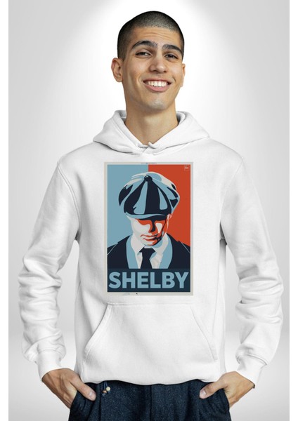 Shelby Peaky Blinders Dizi Karakteri Kadın Erkek Baskılı Üç Iplik Beyaz Kapüşonlu Hodie Sweatshirt fırsatları