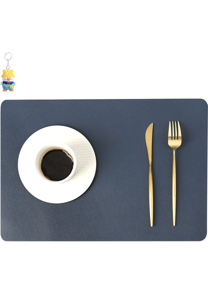 Çift Deri Placemat Isı Geçirmez Mat Ev Su Geçirmez Yağ Geçirmez Masa Mat Otel Isı Yalıtım Mat 4 Adet (Yurt Dışından)