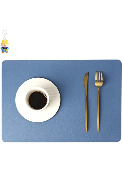 Çift Deri Placemat Isı Geçirmez Mat Ev Su Geçirmez Yağ Geçirmez Masa Mat Otel Isı Yalıtım Mat 4 Adet (Yurt Dışından)