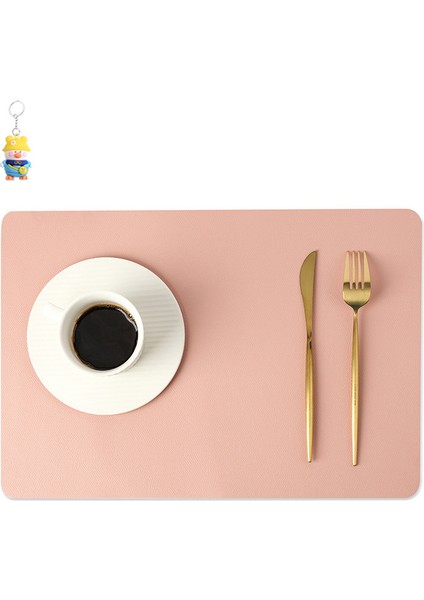 Çift Deri Placemat Isı Geçirmez Mat Ev Su Geçirmez Yağ Geçirmez Masa Mat Otel Isı Yalıtım Mat 4 Adet (Yurt Dışından)