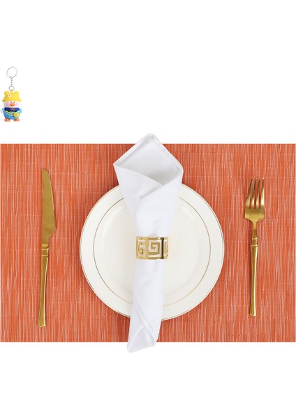 Pvc Bambu Deseni Luterslin Placemat, Üst Düzey Isı Yalıtım Paspası, Su Geçirmez ve Yağ Geçirmez Placemat, 6 Adet (Yurt Dışından)