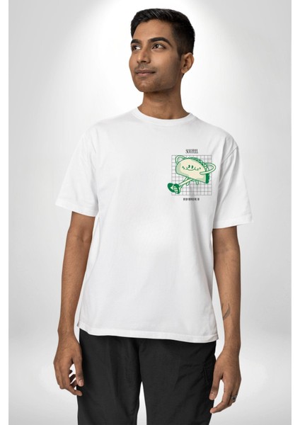 Sokak Tarzı Tako Modern Tasarım Kadın Erkek Ön Minimal Sırt Baskılı Beyaz Pamuklu Tişört modelleri