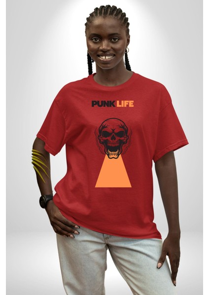 Efsane Sokak Tarzı Araba Kadın Erkek Ön Baskılı Kırmızı Pamuklu Tişört Penye Klasik indirimleri