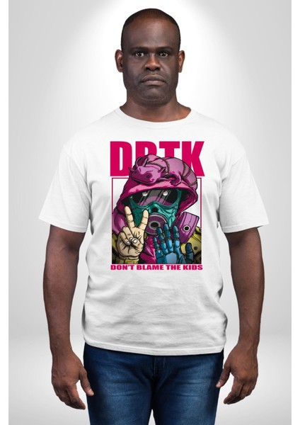 Çocukları Suçlama Maskeli Adam Kadın Erkek Ön Baskılı Beyaz Pamuklu Tişört Penye Klasik fiyatları