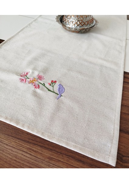 Buldan Ham Keten Otantik Yumuşacık Nakışlı 47X110 cm Runner
