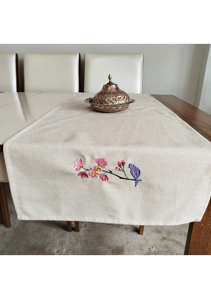 Buldan Ham Keten Otantik Yumuşacık Nakışlı 47X110 cm Runner fırsatları