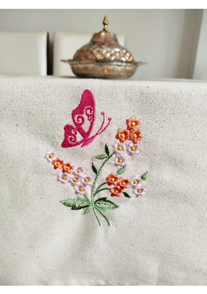 Buldan Ham Keten Otantik Yumuşacık Nakışlı 47X110 cm Runner