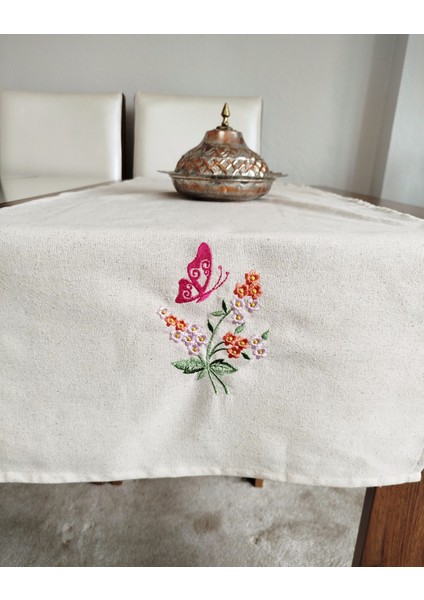 Buldan Ham Keten Otantik Yumuşacık Nakışlı 47X110 cm Runner modelleri