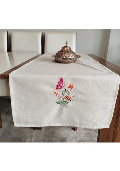 Buldan Ham Keten Otantik Yumuşacık Nakışlı 47X110 cm Runner fırsatları