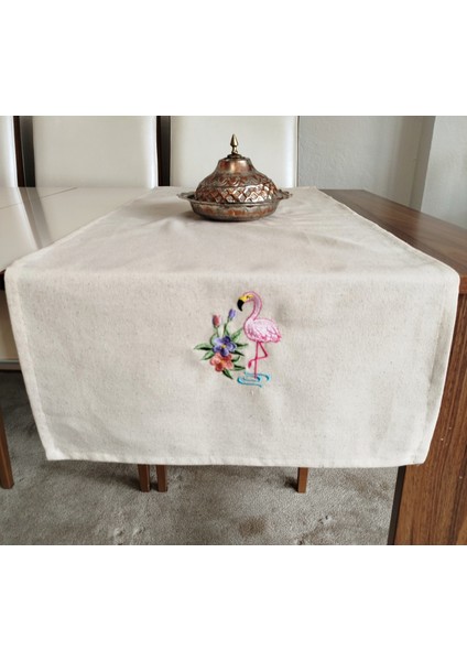 Buldan Ham Keten Otantik Yumuşacık Nakışlı 47X110 cm Runner