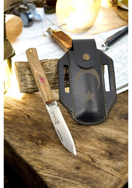 Isme Özel El Yapımı Outdoor Kamp Bıçak Ay Yıldız Seri