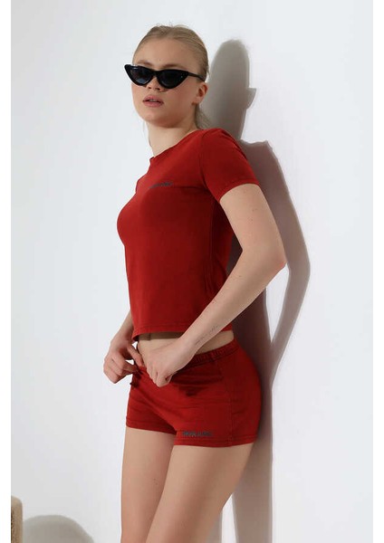 Kadın Vişne Çürüğü Şort Takım MSC4021 fırsatları