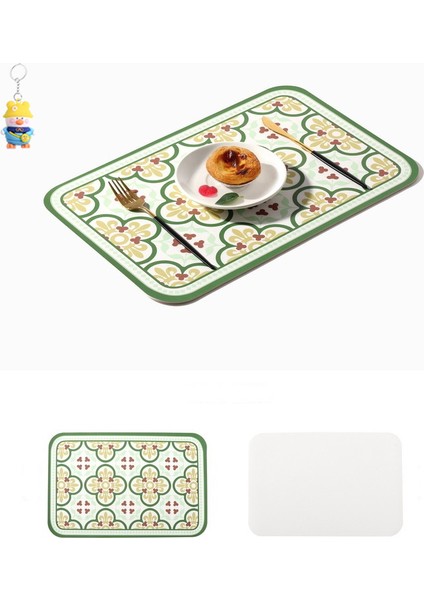 Retro Çiçek Tarzı Romantik Batı Yemek Paspası Pvc Deri Masa Paspası Isı Yalıtım Paspası Ev Kase Paspası Elle Çizilmiş 4 Adet (Yurt Dışından)