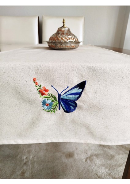 Buldan Ham Keten Otantik Yumuşacık Nakışlı 47X110 cm Runner