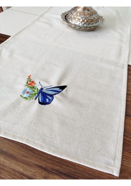 Buldan Ham Keten Otantik Yumuşacık Nakışlı 47X110 cm Runner modelleri