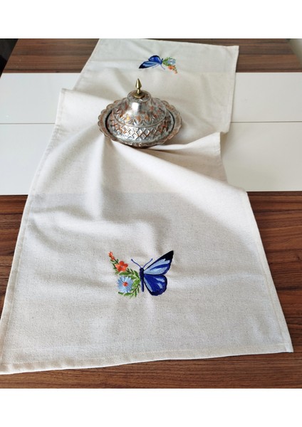 Buldan Ham Keten Otantik Yumuşacık Nakışlı 47X110 cm Runner fırsatları