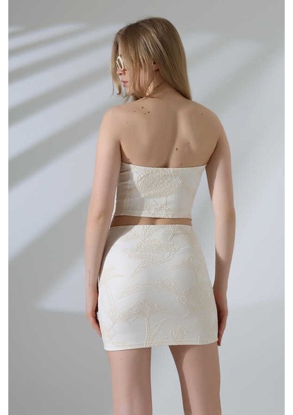 Kadın Krem Croplu Etek Takım MSC400 fiyatları