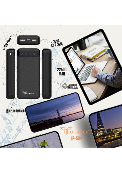 Samsung M32/M52/A70/A71/A52/A52S/A72/A33/A53/A73/S21/S22 Uyumlu Powerbank 22.500 Mah