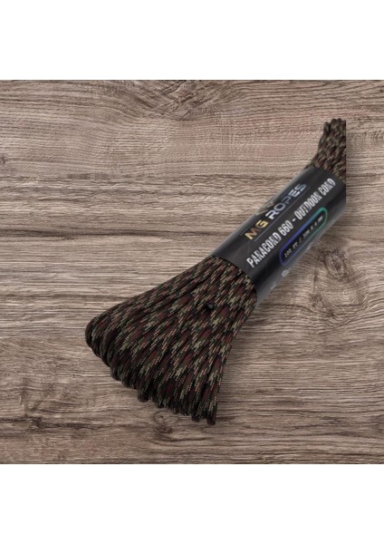 Polyester Paracord Ip 660 Lb 4 Mm Bordo Bej Desen 30 Metre