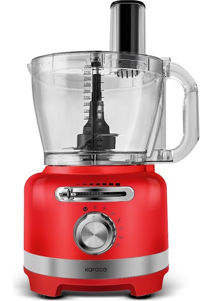 Multiblend Artisan Retro Mutfak Robotu 1000W Red