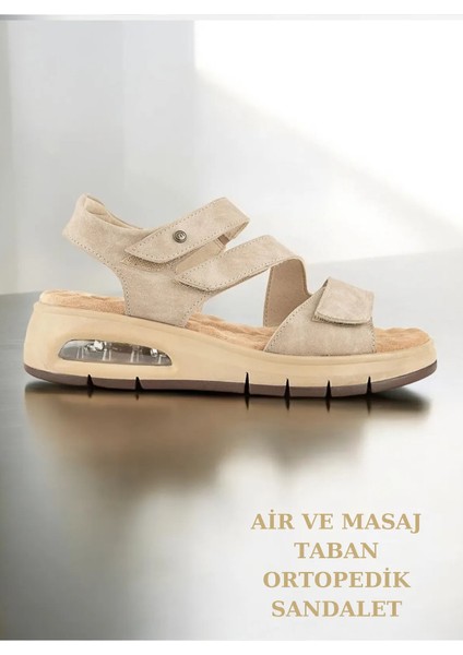 Anatomik Air ve Masaj Tabanlı Dolgu Topuk Kadın Sandalet