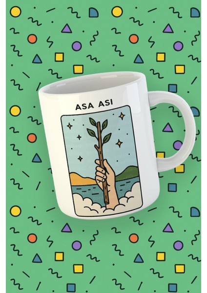 Kartura Koleksiyonu – Tarot Asa Ası Kartı Özel Tasarım Kupa Bardak