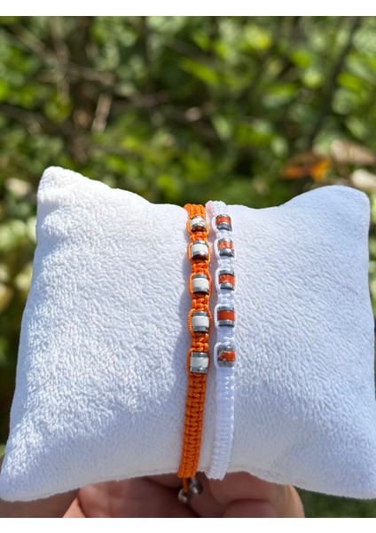 Varisit, Havlit, Hematit 2'li Bileklik - Çift Bileklik - Tasarım Makrome Bileklik 4mm Ayarlanabilir fiyatları