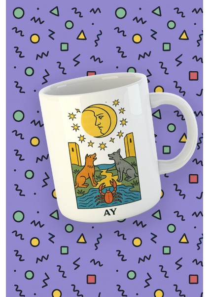 Kartura Koleksiyonu – Tarot Ay Kartı Özel Tasarım Kupa Bardak