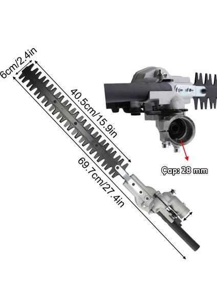 Çit Kesme Makinası Budama Düzeltme Aparatı Başlığı Çalı Kesme Bahçe Gül Bitki Tırpan 28 mm 9 Diş fiyatları