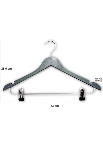 8 Adet Mandallı Etek Pantolon Askısı 43 cm