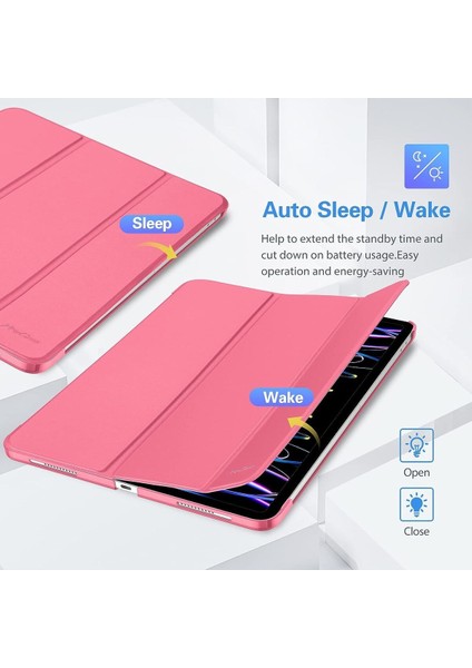 Apple iPad Pro 4. Nesil M2 2022 11 Inç Tablet Uyumlu Flip Smart Standlı Akıllı Kılıf Smart Cover