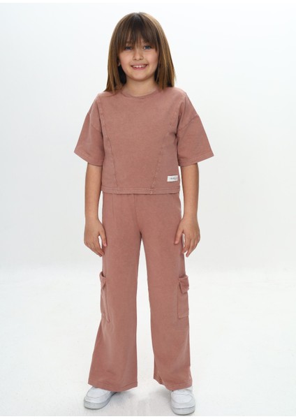 Kız Çocuk Yıkamalı Crop Eşofman Takım fırsatları