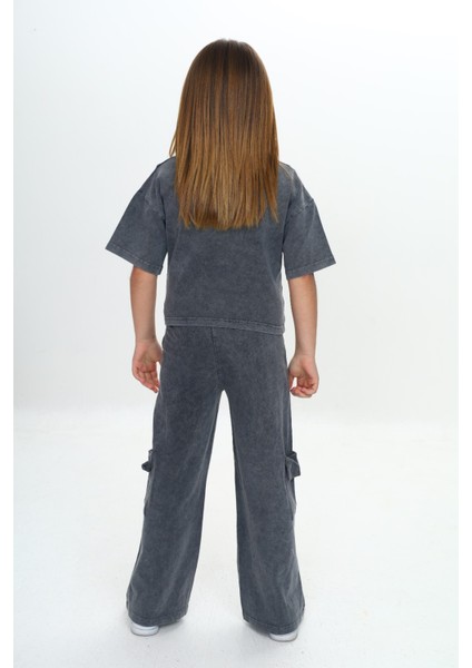 Kız Çocuk Yıkamalı Crop Eşofman Takım fırsatları