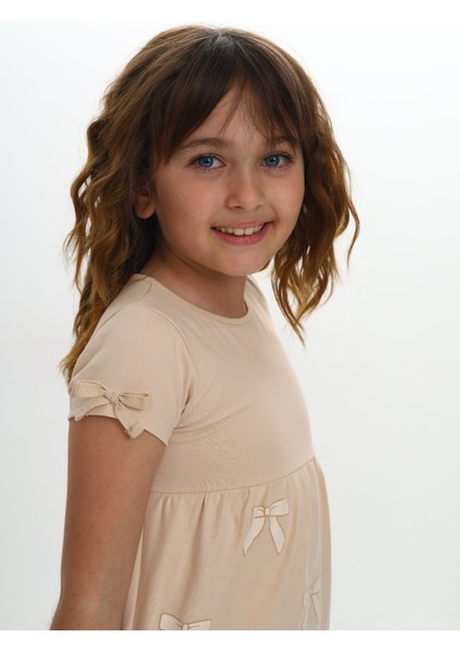 Kız Çocuk Fiyonk Baskılı Elbise fırsatları