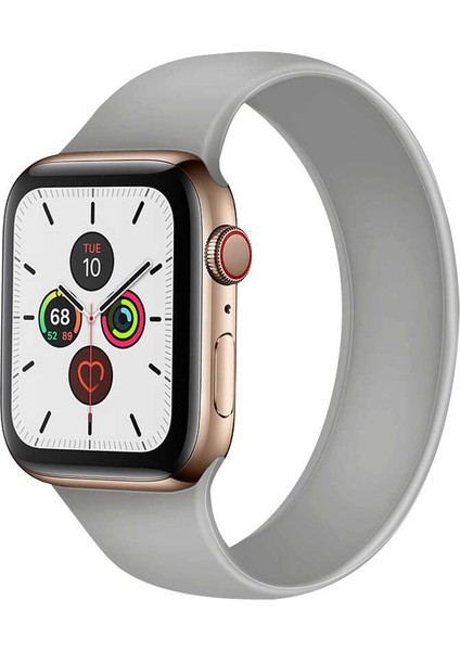 Watch 42MM Uyumlu Krd-31 Solo Loop Medium Kordon Zore - Gri