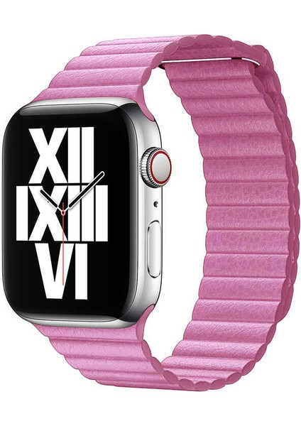 Watch 40MM Uyumlu Krd-09 Deri Lop Kordon Zore - Pembe