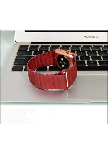 Watch 40MM Uyumlu Krd-09 Deri Lop Kordon Zore - Pembe