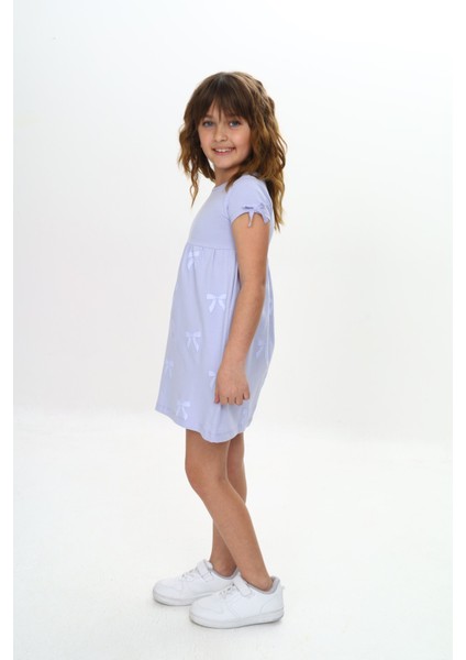 Kız Çocuk Fiyonk Baskılı Elbise modelleri