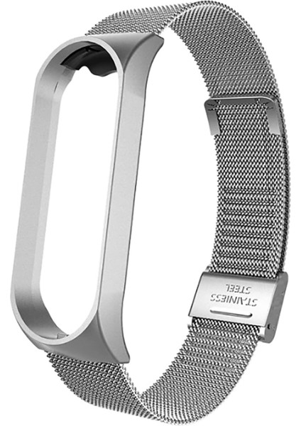 Xiaomi Mi Band 4 Uyumlu Krd-06 Metal Kordon Zore - Gümüş