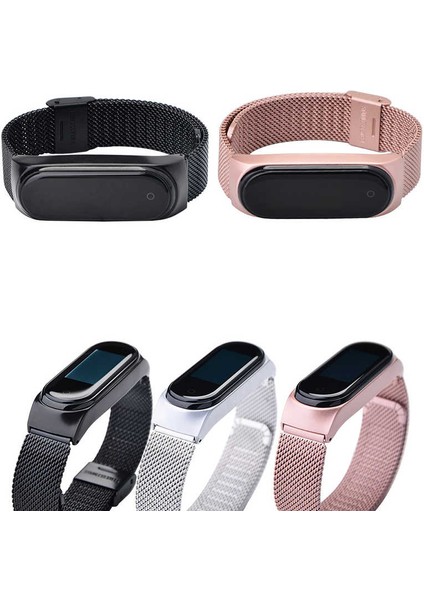 Xiaomi Mi Band 4 Uyumlu Krd-06 Metal Kordon Zore - Gümüş