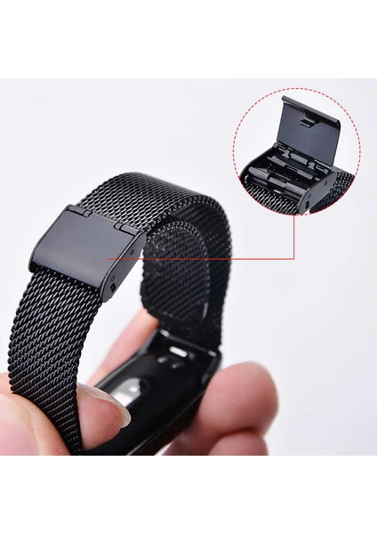 Xiaomi Mi Band 4 Uyumlu Krd-06 Metal Kordon Zore - Gümüş