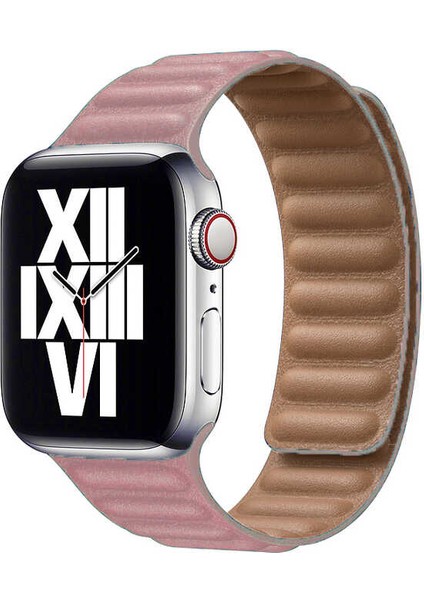 ​​​Watch 38MM Uyumlu Krd-34 Deri Kordon Zore - Pembe