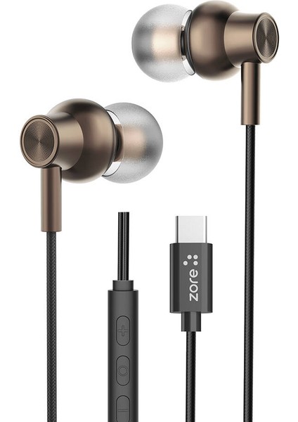 Zore Er-09 Sq Surround 3D Hi-Res Magnetik Özellikli Type-C Kablolu Kulak Içi Kulaklık-Siyah