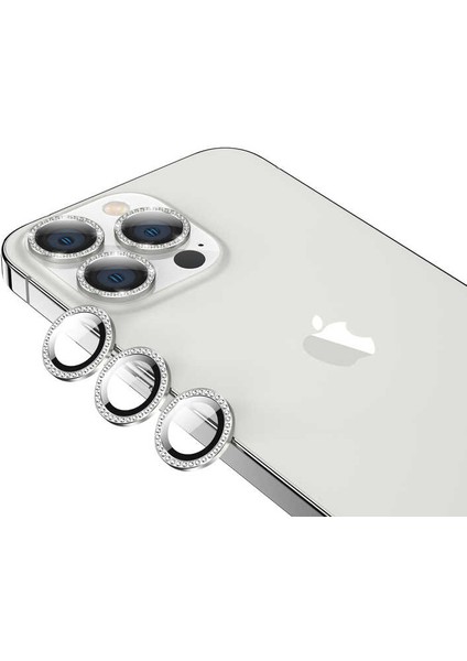 Apple iPhone 13 Pro Max Uyumlu Ardx Cl-06 Kamera Lens Koruyucu-Gümüş