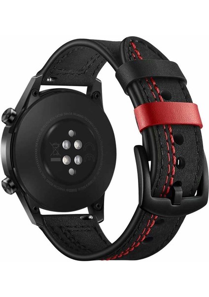 Huawei Watch Gt 3 46MM Uyumlu Krd-19 Deri Kordon Zore - Yeşil