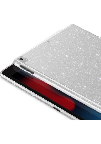 Apple iPad 10.2 2021 (9.nesil) Simli Parlak Görünümlü Uyumlu Zore Tablet Koton Kılıf-Siyah