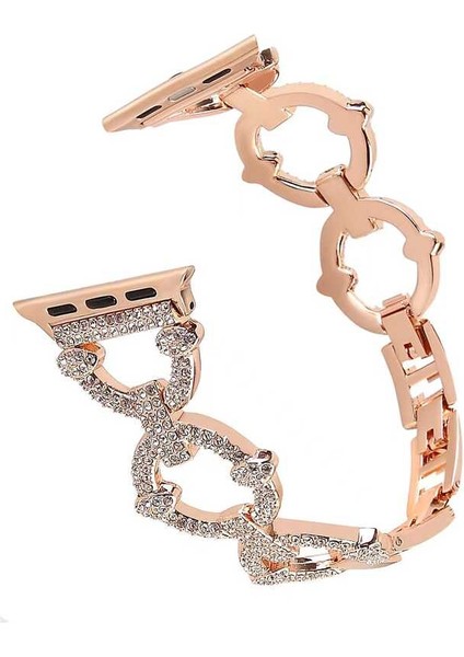 ​​​Watch 44MM Uyumlu Krd-57 Metal Kordon Zore - Rose Gold