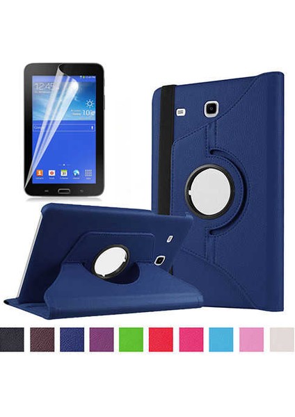 Samsung Galaxy Tab 3 Lite 7.0 T110 Uyumlu Zore Dönebilen Standlı Kılıf-Lacivert